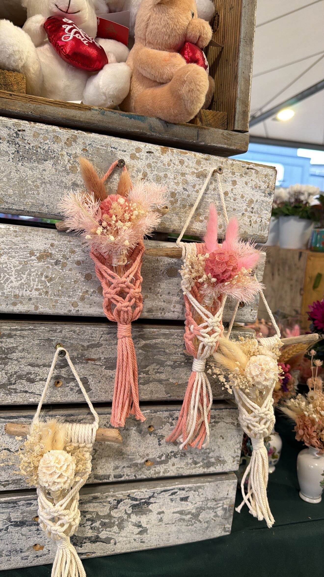 Hand made macrame hangers