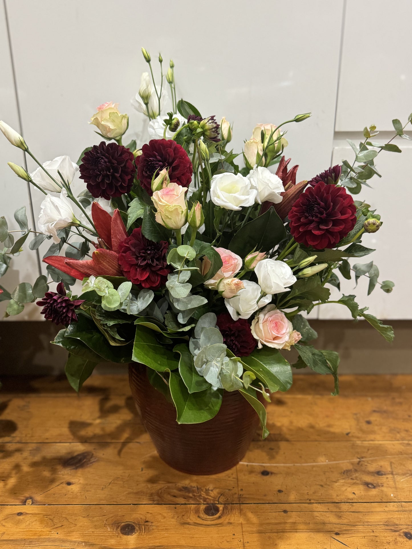 Extra Large burgundy Ceramic Pot Arrangement