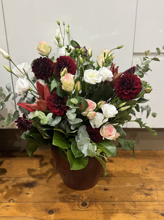 Extra Large burgundy Ceramic Pot Arrangement